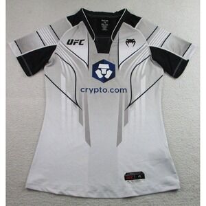 UFC Shirt Womens Small‎ White Black MMA Venum Performance Crypto Com Sponsor